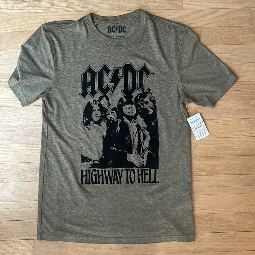 Lucky brand Venice burnout AC/DC highway to hell tee NWT